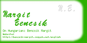 margit bencsik business card